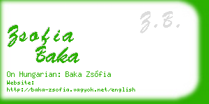 zsofia baka business card